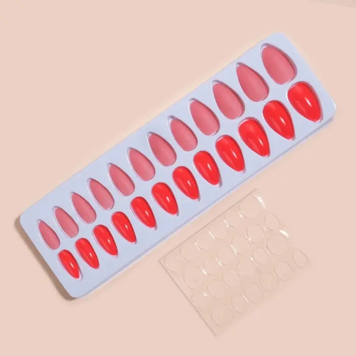 Накладные ногти, 24 шт., с клеевыми пластинами, форма миндаль, цвет неоновые/матовые, розовые