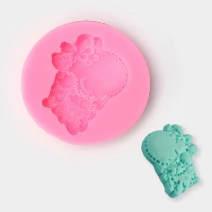 Молд для заливки «Барашек», силикон, 6.2×6.2×1.1 см, розовый