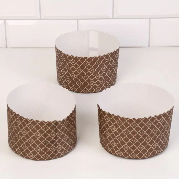 Форма для выпечки кулича бумажная &laquo;ХВ Золотое&raquo;, одноразовые, 13.4&times;9 см, коричневые