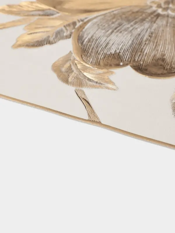 Набор салфеток для стола Доляна &laquo;Цветы&raquo;, 44.5&times;30 см, 4 шт., ПВХ, золотистый