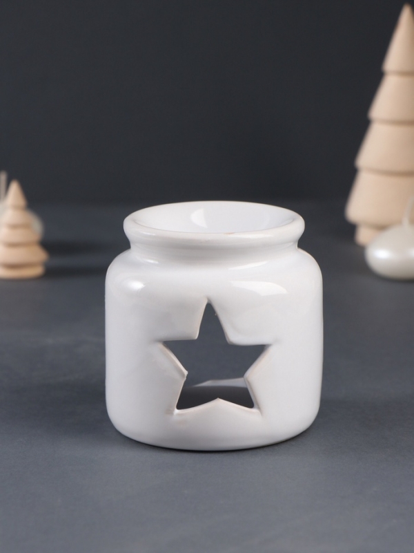 Набор: аромалампа для эфирных масел, мелтсы из воска ароматические «Звезда», белая, 7.5×7.5×8 см Набор: аромалампа для эфирных масел, мелтсы из воска ароматические «Звезда», белая, 7.5×7.5×8 см