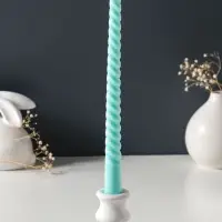 Свеча витая 25 см, 57 г, 5 ч, мятный