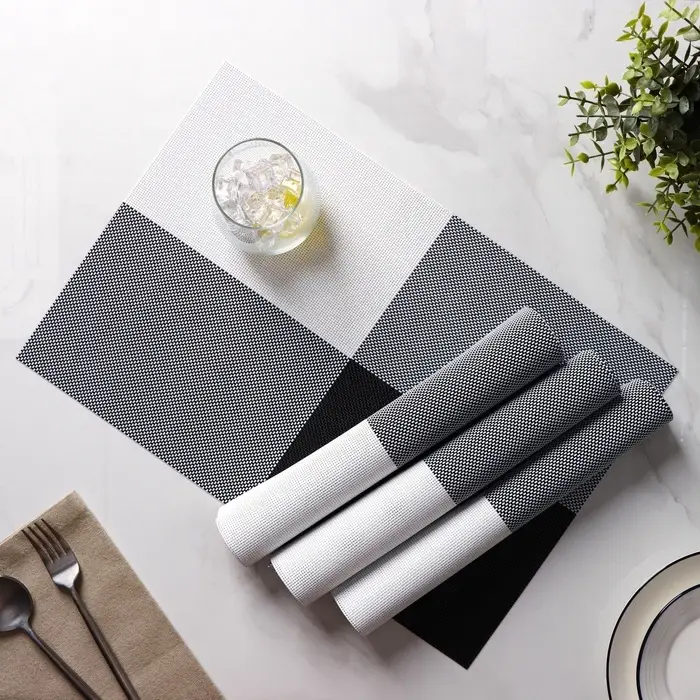 Салфетки сервировочные на стол Доляна &laquo;Настроение&raquo;, 45&times;30 см, 4 шт., бело-чёрные