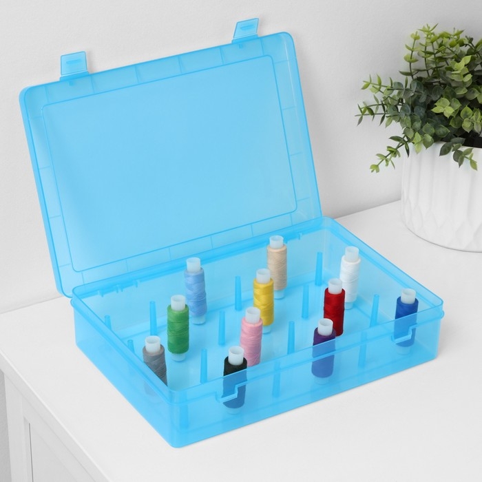 Органайзер для ниток, 24 ячейки, 28×19,5×6 см, цвет МИКС