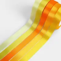 Атласная лента, набор 5 шт., 20 мм, 23&plusmn;1 м, жёлтый, оранжевый
