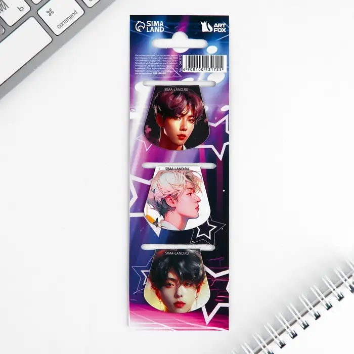 Закладки магнитные для книг, 3 шт «Айдолы» Закладки магнитные для книг, 3 шт «Айдолы»