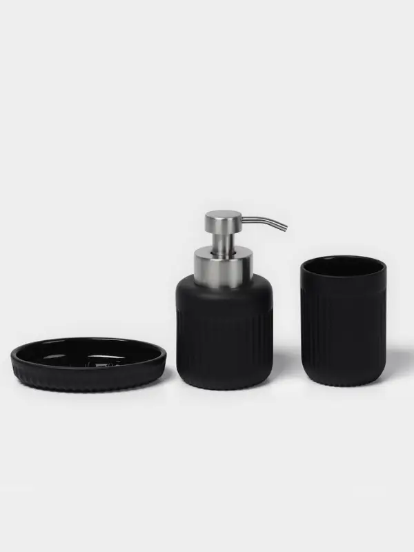 Набор для ванной SAVANNA &laquo;Блеск&raquo;, 3 предмета, пенный дозатор для жидкого мыла, стакан, мыльница