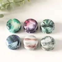 Шкатулка металл круглая "Стихии" набор 12 шт 4х4х2 см