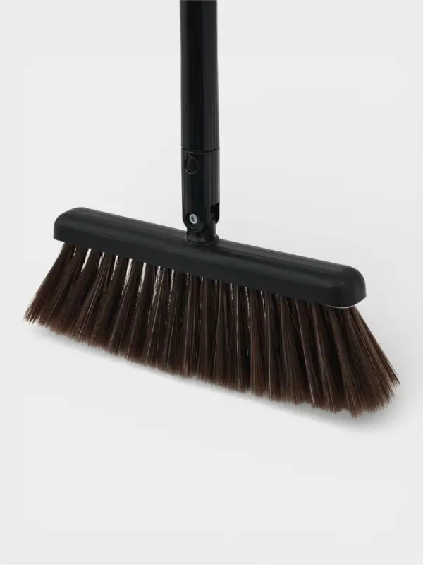 Щётка для пола, совок 26&times;25 см, щётка 25 см, пластиковая секционная ручка 98 см, чёрная