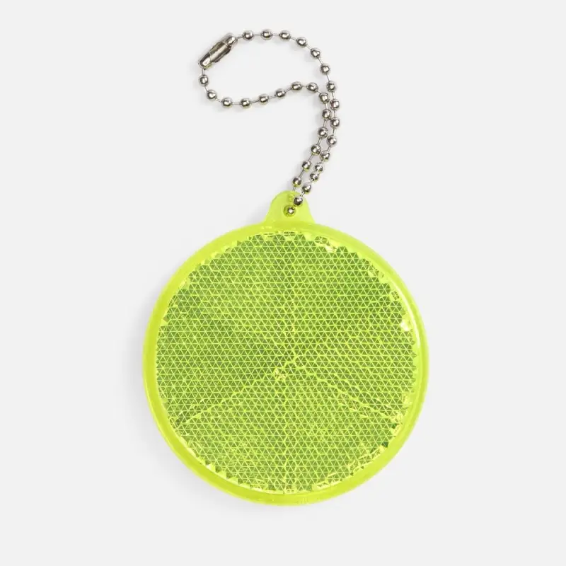 Пешеходный светоотражатель с цепочкой «Круг», неон-желтый Пешеходный светоотражатель с цепочкой «Круг», неон-желтый