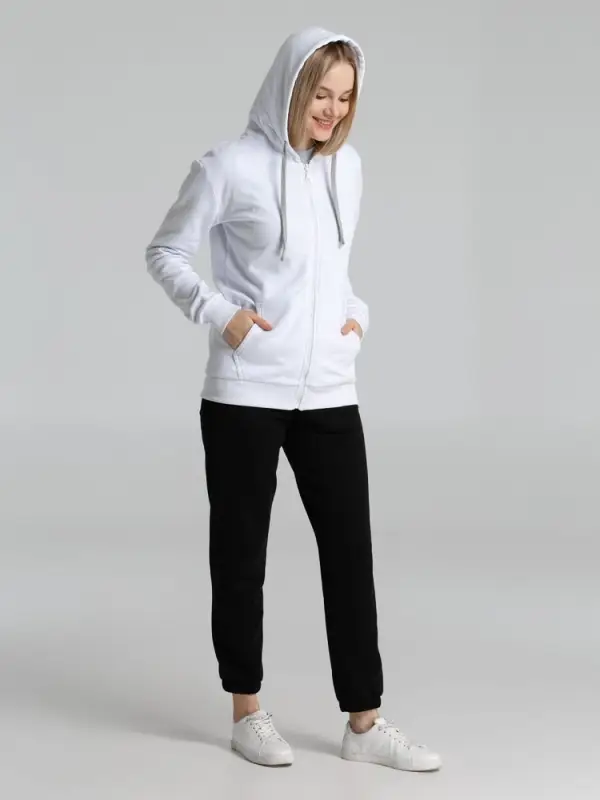 Толстовка на молнии с капюшоном Unit Siverga Heavy белая, размер XS Толстовка на молнии с капюшоном Unit Siverga Heavy белая, размер XS