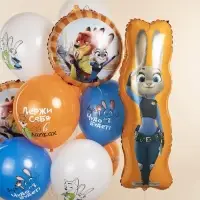 Воздушный шар фольгированный 34" &laquo;Зайка Полицейский&raquo;