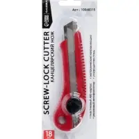 Нож канцелярский 18 мм, пластиковый, с роликовым фиксатором, TOP