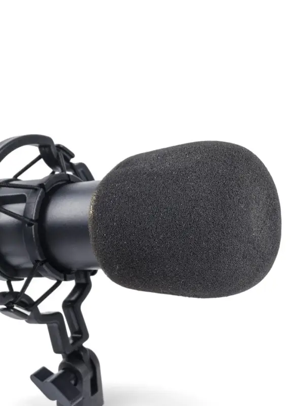 Микрофон конденсаторный Music Life золотой: кабель, ветрозащита, стойка