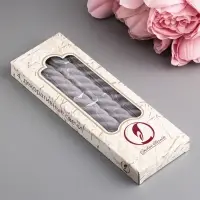 Набор свечей витых, 2.3&times;24.5 см, 5 ч, 50 г, 4 шт., серый, в подарочной коробке