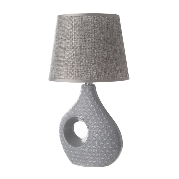 Настольная лампа с абажуром RISALUX «Маделин», Е14, 40 Вт, серый, 18×18×33.5 см