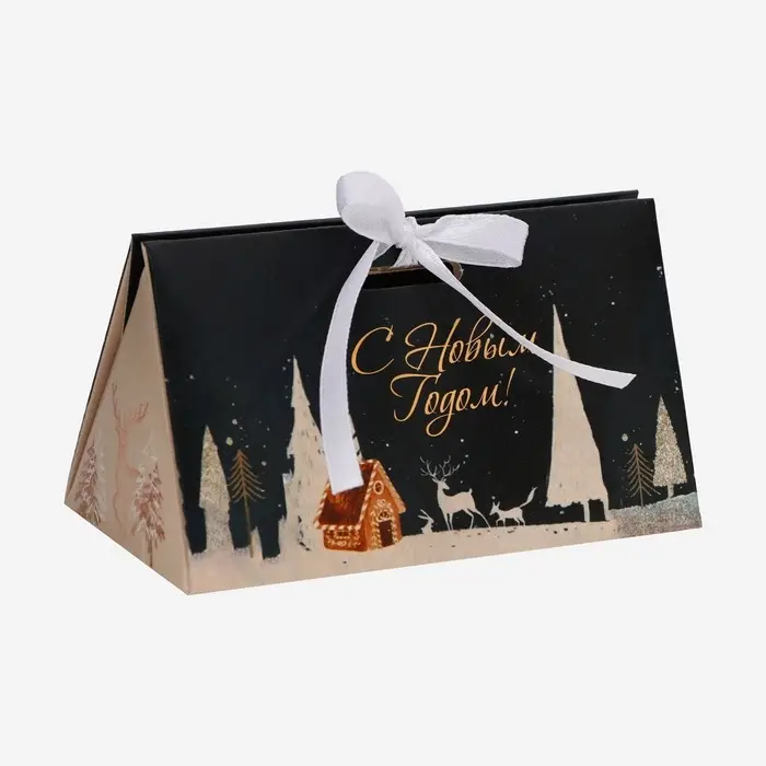 Бонбоньерка, новогодняя подарочная упаковка «Домик в лесу», 10×5.5×5 см Бонбоньерка, новогодняя подарочная упаковка «Домик в лесу», 10×5.5×5 см