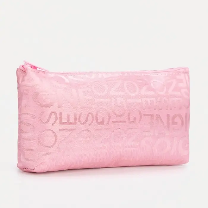 Косметичка-пенал на молнии, маленькая, с буквами, розовая