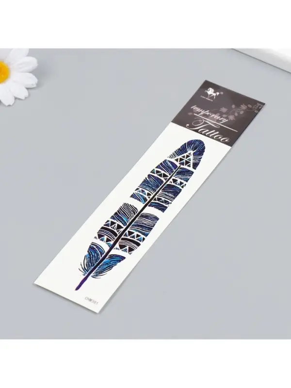 Переводная тату на тело цветная «Перо шамана», 20.8×4.7 см