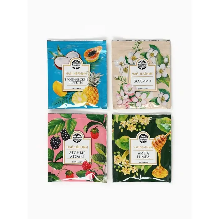 Чай новогодний в пакетиках &laquo;Зима теплее рядом с любимыми&raquo; в открытке, 4 шт.&times;1.8 г