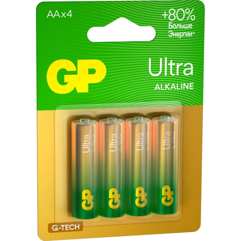 Батарейка GP Ultra AA/LR6/15AU 15AU-2CR4/15AUA21-2CRSBC4 алкалин. бл/4