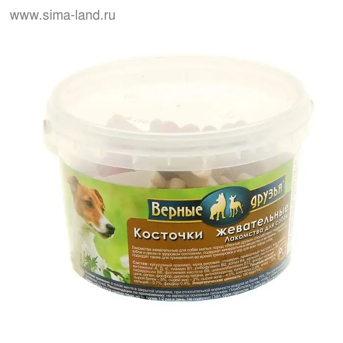 Косточка жевательная Косточка жевательная "Верные друзья" Mini в ведерке, 250 г