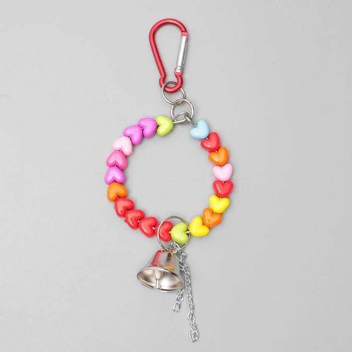 Игрушка для птиц  Игрушка для птиц "Кольцо из бусин" с колокольчиком, 6 х 17 см