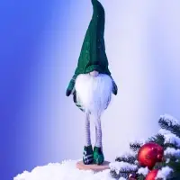 Фигура текстиль «Гном в зелёном» 54 см, 1 LED, от батареек AG13×3, свечение тёплое белое