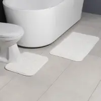 Коврики для ванной и туалета Доляна &laquo;Пушистик&raquo;, 2 шт.: 40&times;50 см, 50&times;80 см, цвет белый