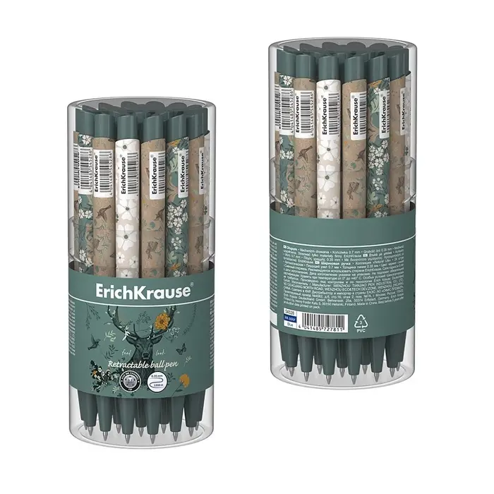 Ручка шариковая автоматическая ErichKrause Natural Life Matic&Grip, узел 0.7 мм, чернила синие, резиновый держатель, покрытие Soft Touch с принтом, МИКС Ручка шариковая автоматическая ErichKrause Natural Life Matic&Grip, узел 0.7 мм, чернила синие, резиновый держатель, покрытие Soft Touch с принтом, МИКС