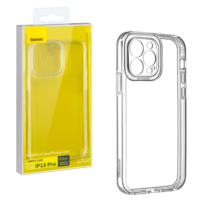 Чехол iPh 13 Pro (6.1) Simple Case Baseus прозрачный Чехол iPh 13 Pro (6.1) Simple Case Baseus прозрачный