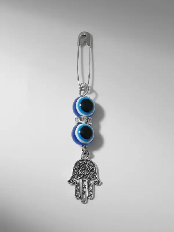 Булавка-оберег &laquo;Защита от сглаза&raquo;, 2.2 см, синяя в серебре