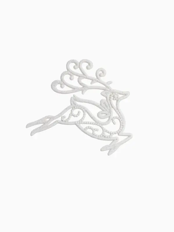 Ёлочные игрушки 2 шт. &laquo;Зимнее волшебство. Олень люкс&raquo; пластик, 11&times;11 см, белый