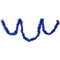 Мишура синяя Новогодняя, длина 2 м, диаметр 7 см НУ-5488