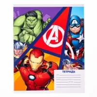 Тетрадь в клетку 24 листа, 4 вида МИКС, обложка мелованный картон, «Мстители» Тетрадь в клетку 24 листа, 4 вида МИКС, обложка мелованный картон, «Мстители»