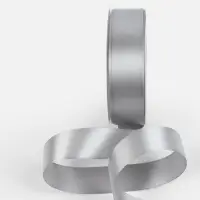 Лента атласная TEIRA, двухсторонняя, 25 мм, 25&plusmn;1 м, цвет серебряный №837