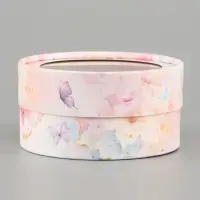 Коробка подарочная тубус с окном &laquo;Бабочки&raquo;, 12&times;12&times;5 см