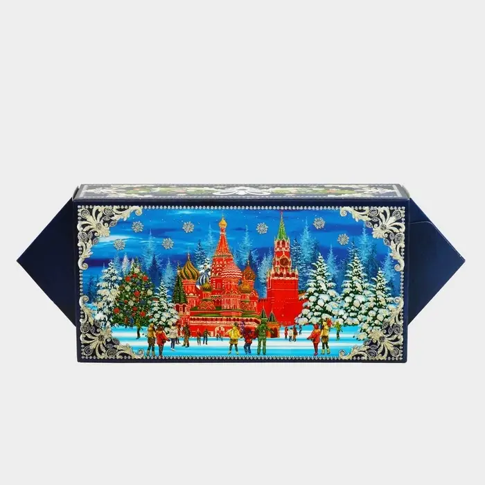 Подарочная коробка новогодняя Конфета малая «Кремль» 20×10×6 см