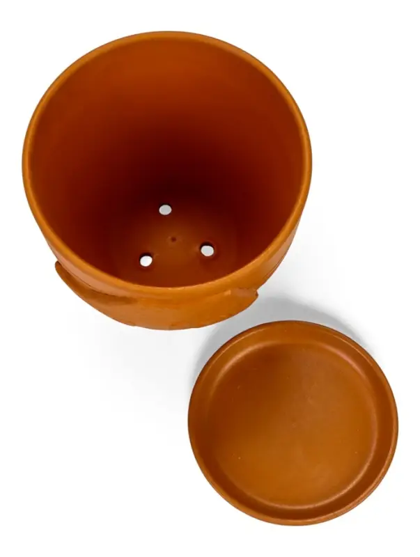 Горшок цветочный с поддоном 2,5 л, d18/h16 см терракот керамика, Горшок цветочный с поддоном 2,5 л, d18/h16 см терракот керамика, "Голландия" (М)