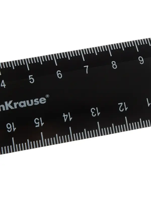 Линейка 20 см ErichKrause Classic, черная, флоупак