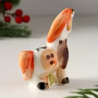 Сувенир Конь с гривой, 8х7,5 см, гжель, цвет