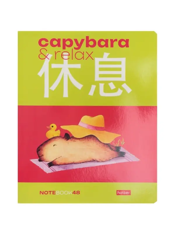 Тетрадь 48л кл Hatber "Капибара_day", на скобе, скругл углы, 60-65г/м&sup2; 5В МИКС