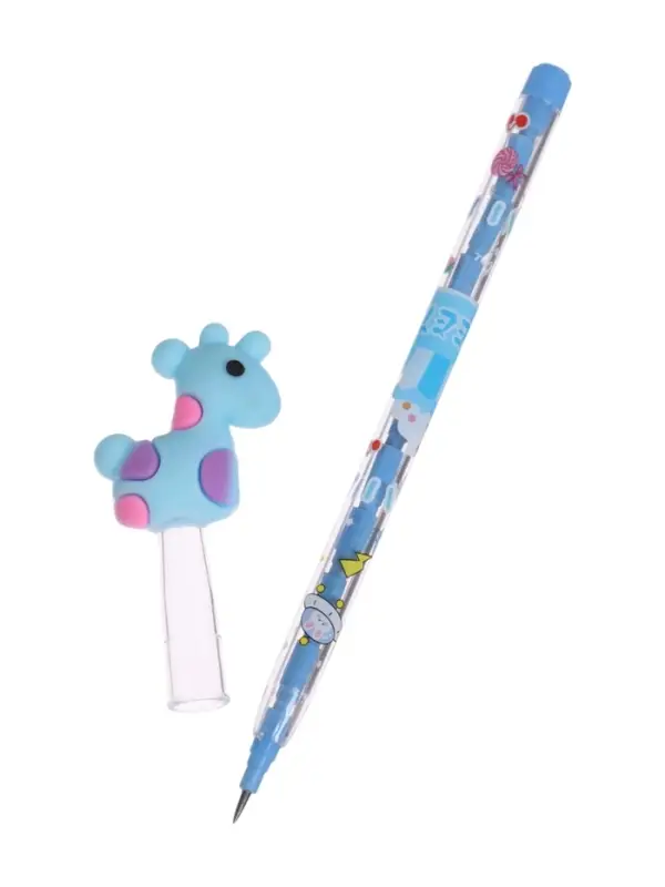 Карандаш-прикол секционный &laquo;Жираф&raquo;, НВ, голубая фигурка
