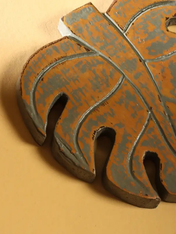 Панно  Панно "Лист" дерево 12х13х1 см, цв. коричневый