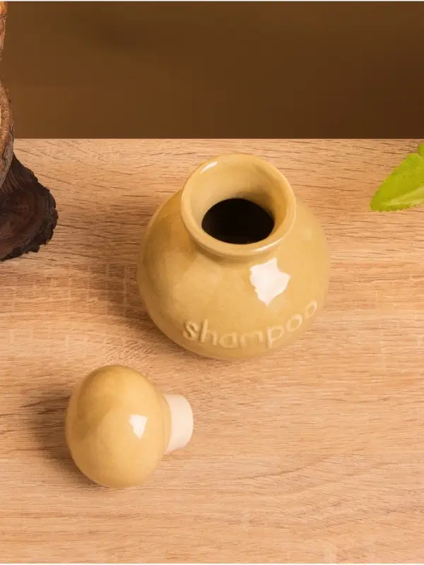 Ёмкость для шампуня, 8.5&times;8.5&times;11 см, керамика, бежевая