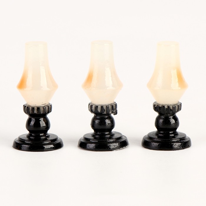 Миниатюра кукольная «Керасиновая лампа», набор 3 шт., размер 1 шт. — 1,5 × 1,5 × 3 см