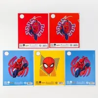 Тетрадь в клетку 12 листов, 5 видов МИКС, обложка мелованный картон, &laquo;Человек-паук&raquo;