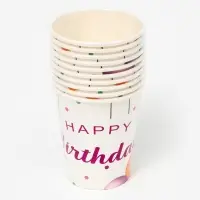 Бумажные стаканы "Happy birthday"шарики (набор 10шт)