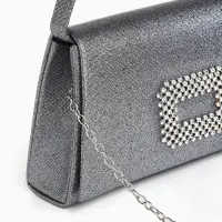 Сумка-клатч женская вечерняя на магните, серая