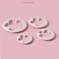 Формы для вырезания теста и мастики Доляна &laquo;Пионы&raquo;, набор 4 шт.: d=8.5/10 /11.5/14.5 см, пластик, белые